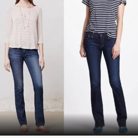 AG Adriano Goldschmied The Ballad Denim Blue Jean Slim Boot Size 29R EUC - Picture 2 of 3